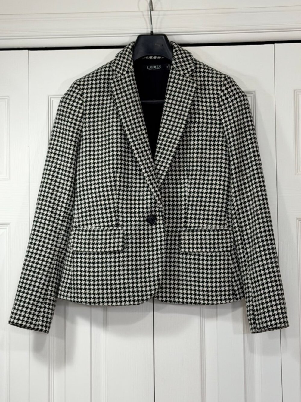 Lauren Ralph Lauren Black & White Houndstooth Blazer